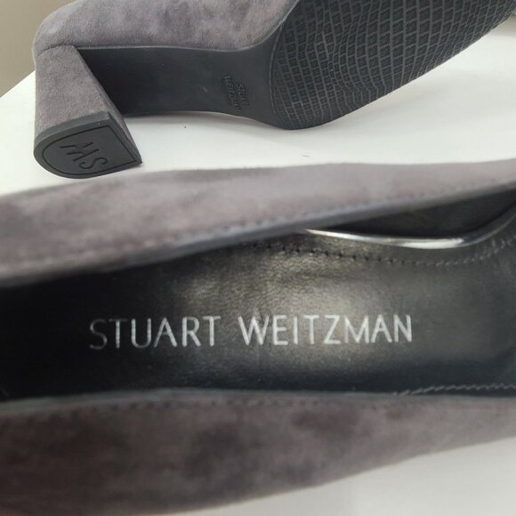 Stuart Weitzman Women's Suede Heels Gray Size 8.5 - Picture 8 of 10